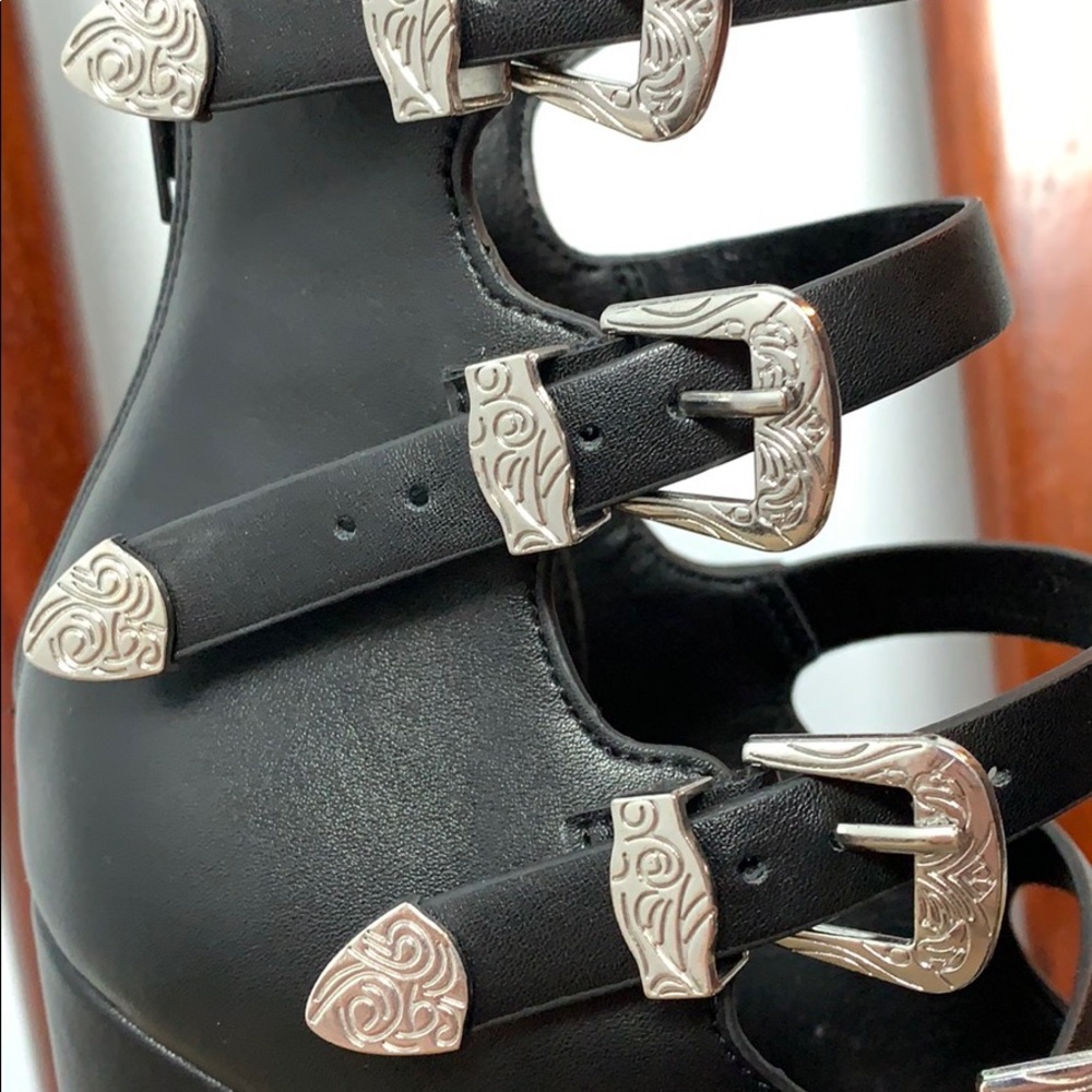 ASOS DESIGN multi-strap Western block heel